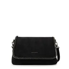 AMPHORA - Cartera Bandolera con tapa mediana maya negro