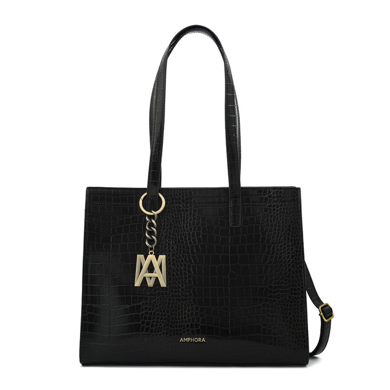 AMPHORA - Cartera dos asas grande miller Negro especial