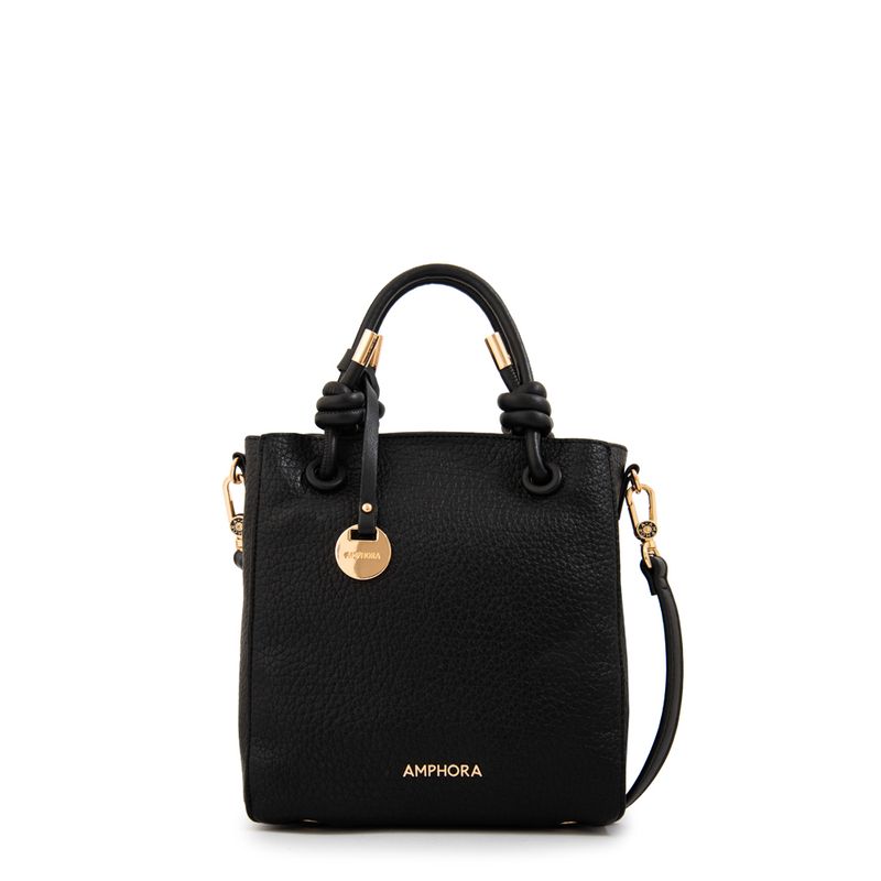 AMPHORA - Cartera Bandolera pequeña italia negro especial