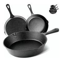 Set De 3 Sartenes Hierro Fundido 16 20 Y 25cm Fierro