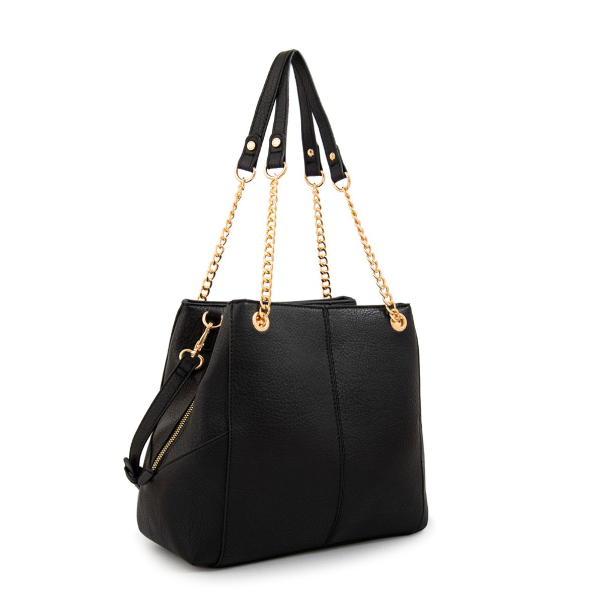 AMPHORA - Cartera tote tres divisiones begonia grande negro