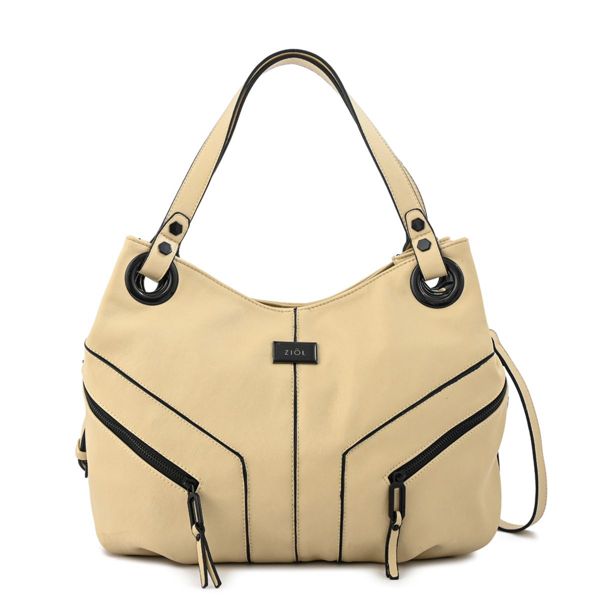 ZIOL - Cartera tote tres divisiones ema mediana blanco crudo