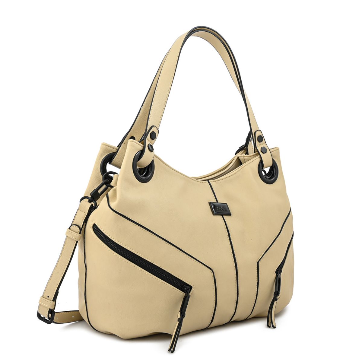 ZIOL - Cartera tote tres divisiones ema mediana blanco crudo