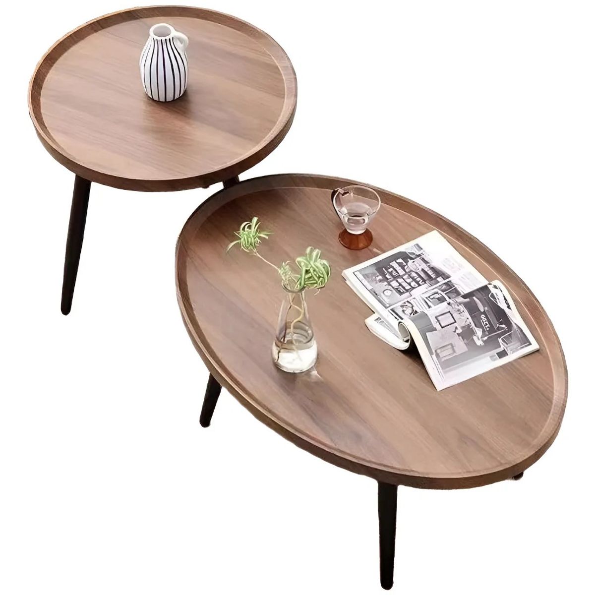 MUNDO MAGIA - Juego Mesa De Centro Madera Natural