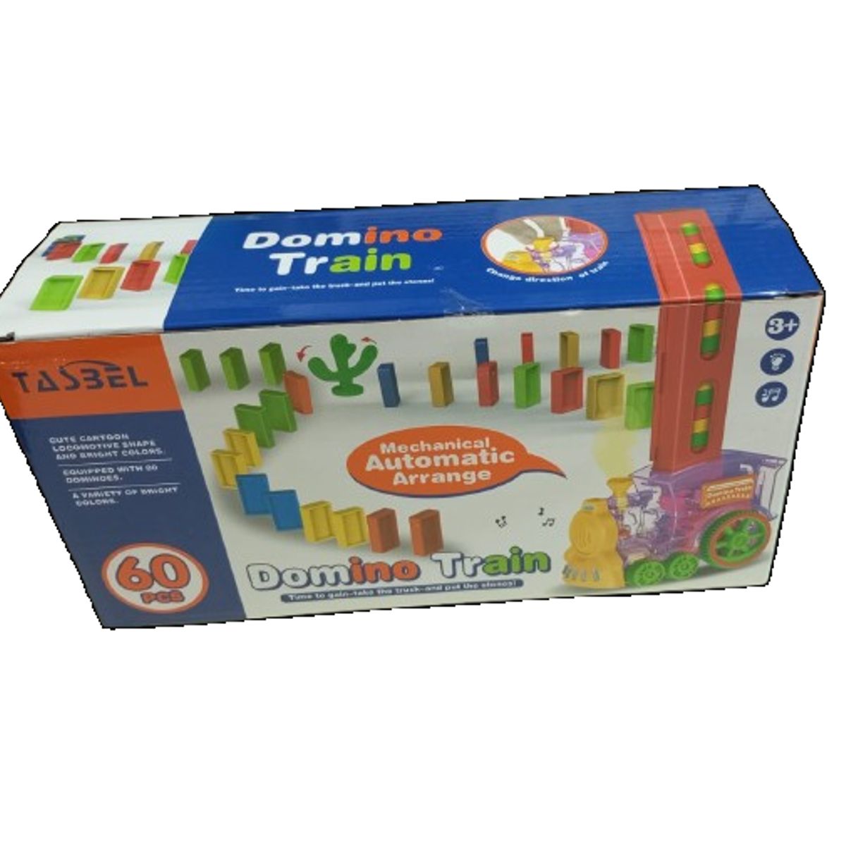 GENERICO - Juguete tren de dominocon luz y sonido 60 piezas para niños