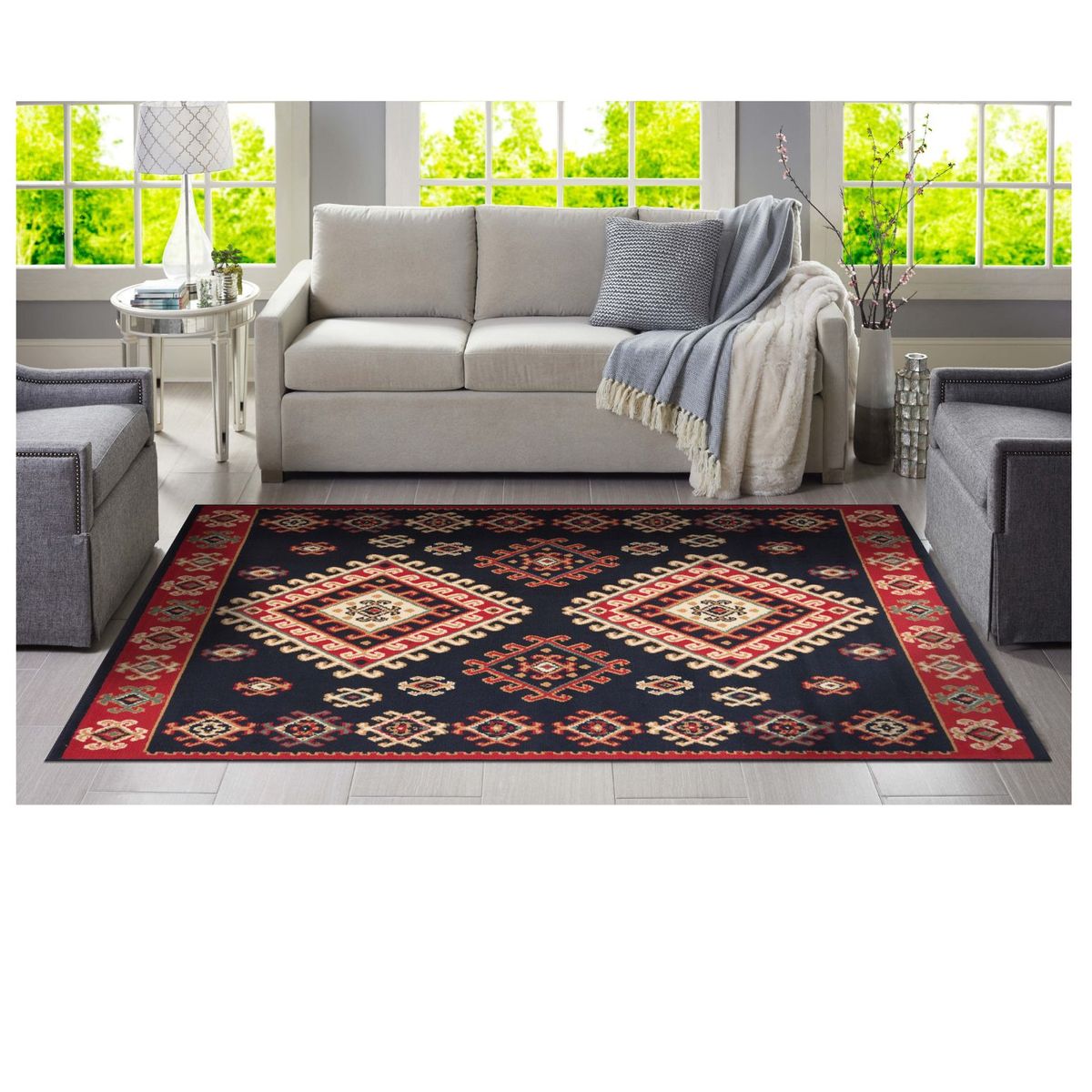 CANNON - Alfombra Fresia Negro 133x180