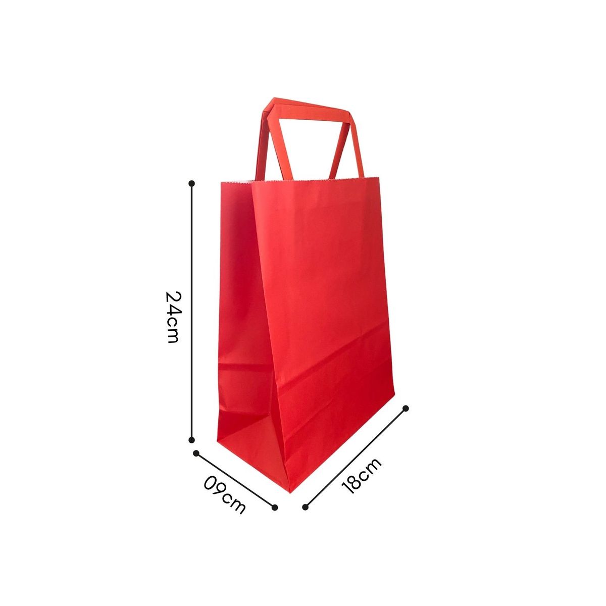 GENERICO - Bolsas de Papel Rojas 18x09x24 por 20 unidades