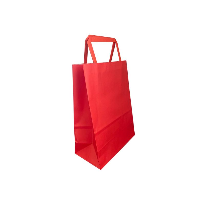 GENERICO - Bolsas de Papel Rojas 18x09x24 por 50 unidades