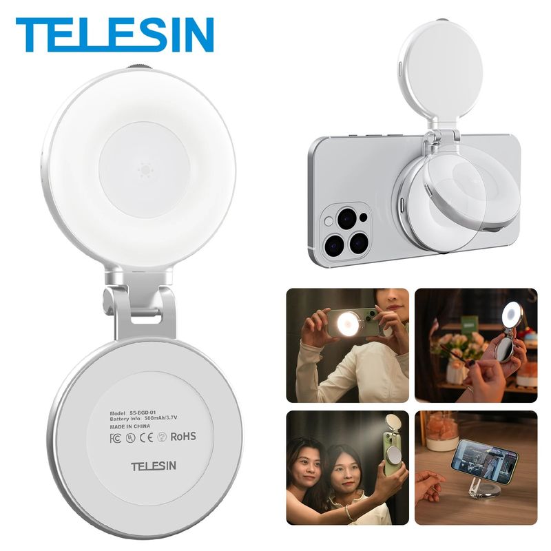 TELESIN - Aro de Luz Magnético MagSafe con 3 Modos Ajustable - Telesin