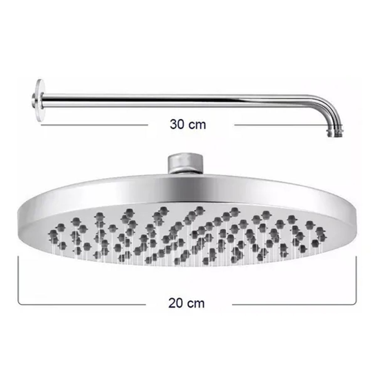 GENERICO - Ducha Fija Al Muro Redondo Cromado