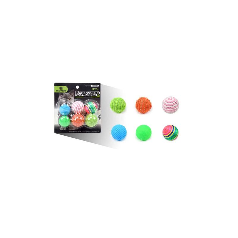 GENERICO - KIT DE JUGUETE PARA GATOS 6PCS
