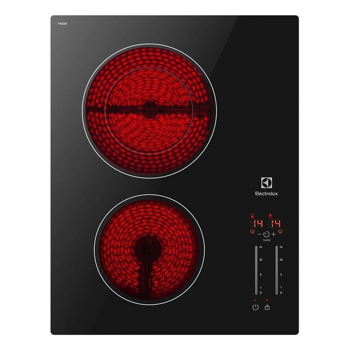 ELECTROLUX - Encimera Vitrocerámica 2 Platos Electrolux Negro VE3ST