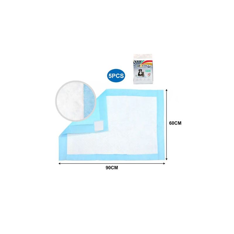 GENERICO - SABANILLA DE ORINA PARA MASCOTAS 5PCS 60X90CM CON ADHESIVO