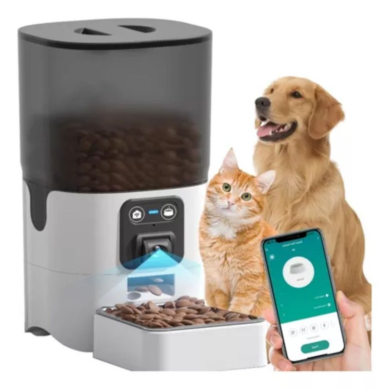 MUNDO MAGIA - Dispensador Automático Alimento Comida Mascotas Cámara 6l