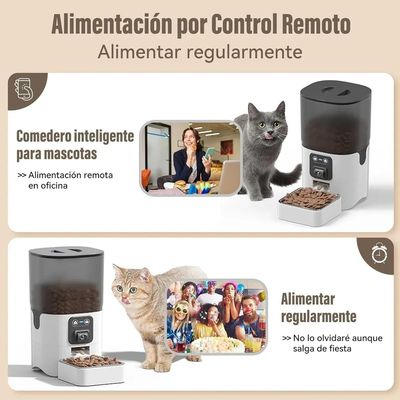 Imagen 2 del producto Dispensador Automático Alimento Comida Mascotas Cámara 6l