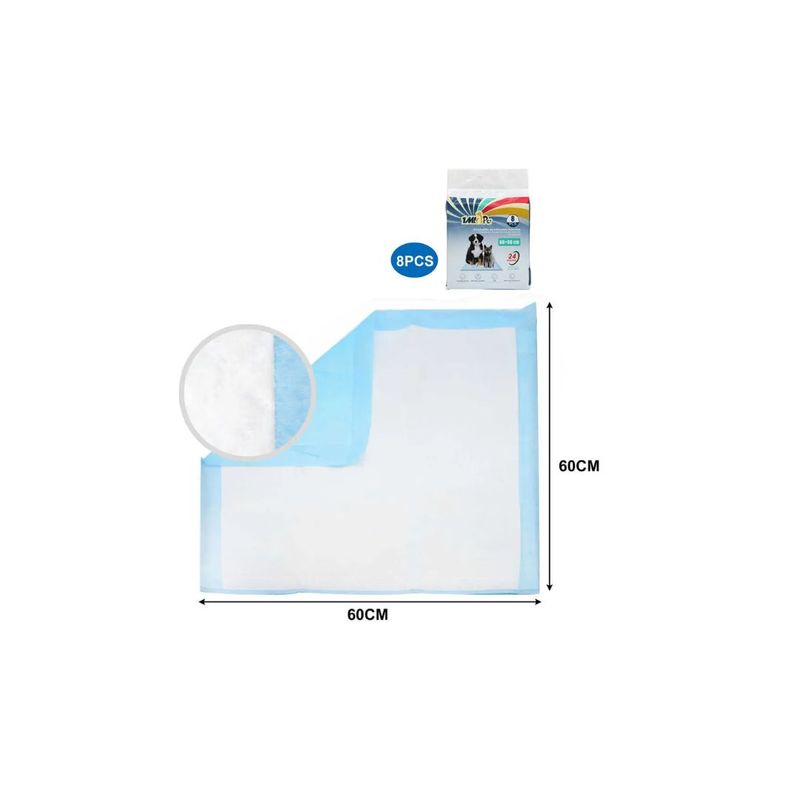 GENERICO - SABANILLA DE ORINA PARA MASCOTAS 8PCS - 60X60CM