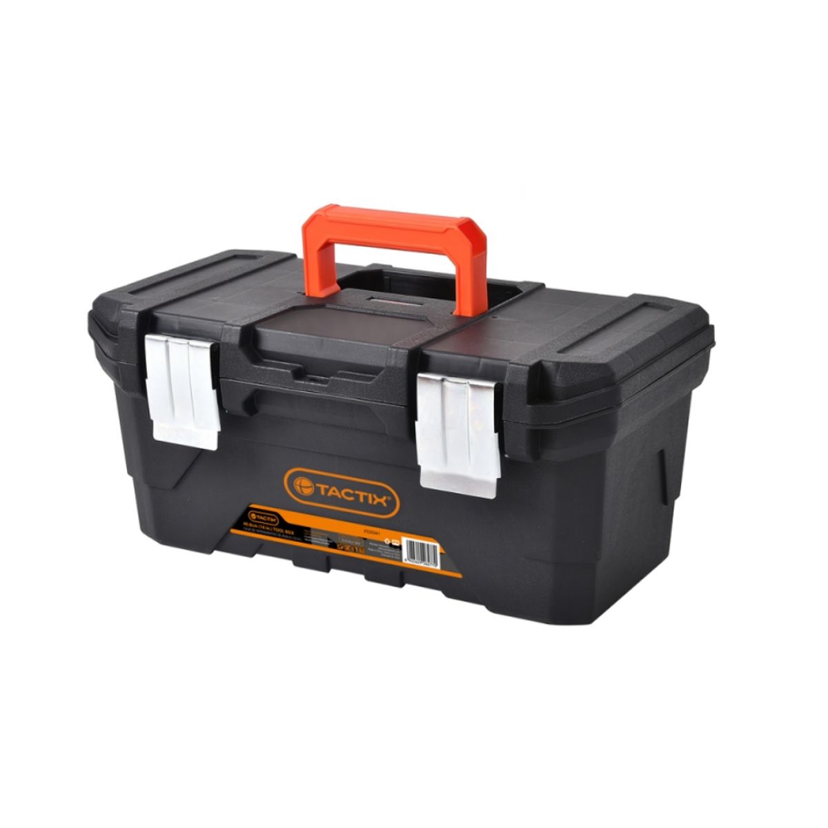 TACTIX - Caja de Herramientas 40 cm Bandeja Removible/ Pestillos de Acero