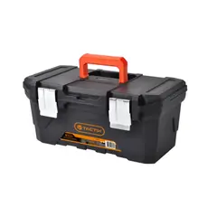 TACTIX - Caja de Herramientas 40 cm Bandeja Removible/ Pestillos de Acero