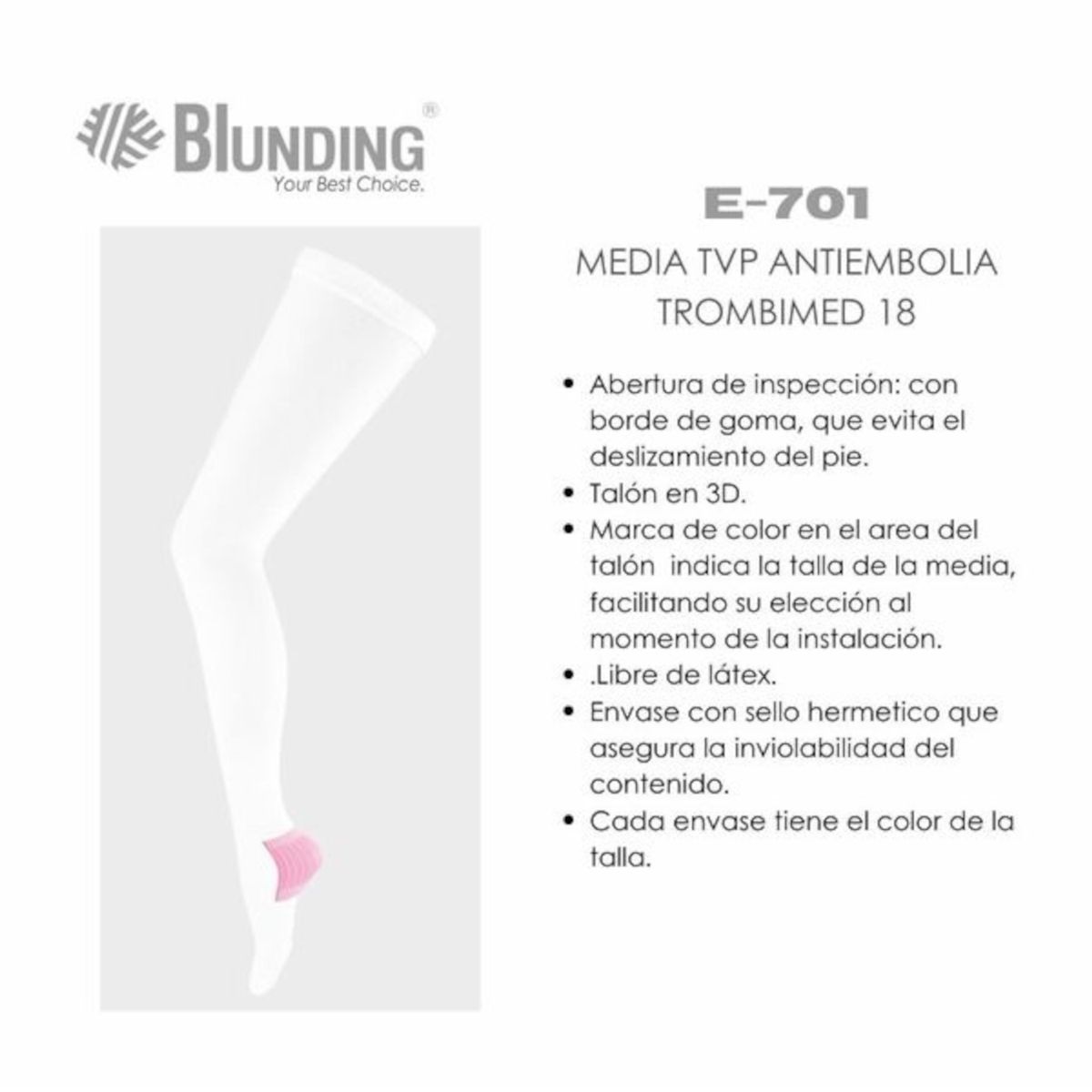 BLUNDING - Media TVP Antiembolia Trombimed Hasta el Muslo Talla XL