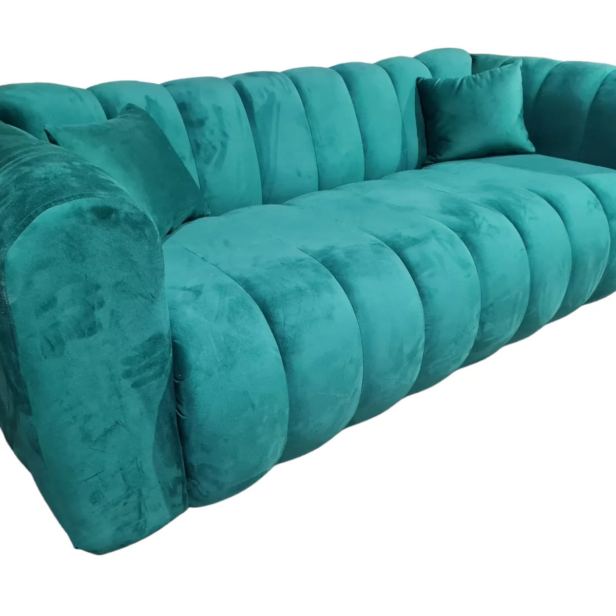 GENERICO - Sofa Martins 2 mts, felpa verde oscuro, 3 cuerpos