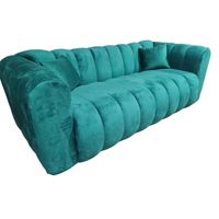 Sofa Martins 2 mts, felpa verde oscuro, 3 cuerpos