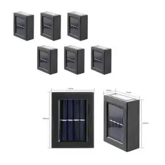GENERICO - Pack 6 Foco Luz Aplique Solar Led Pared Exterior