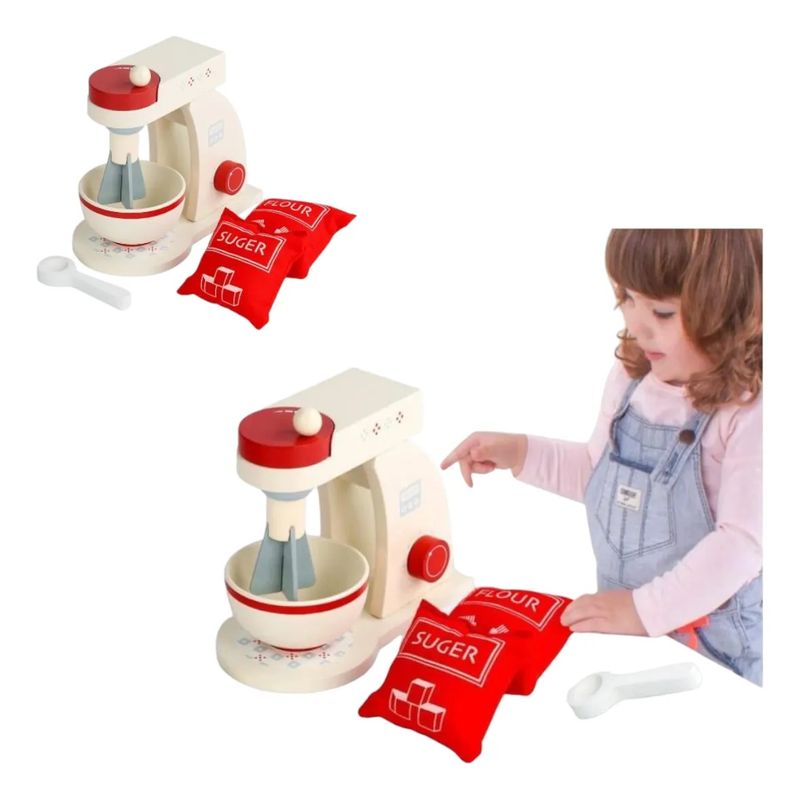 GENERICO - batidora de madera mini juego de cocina electrodoméstico de simulación