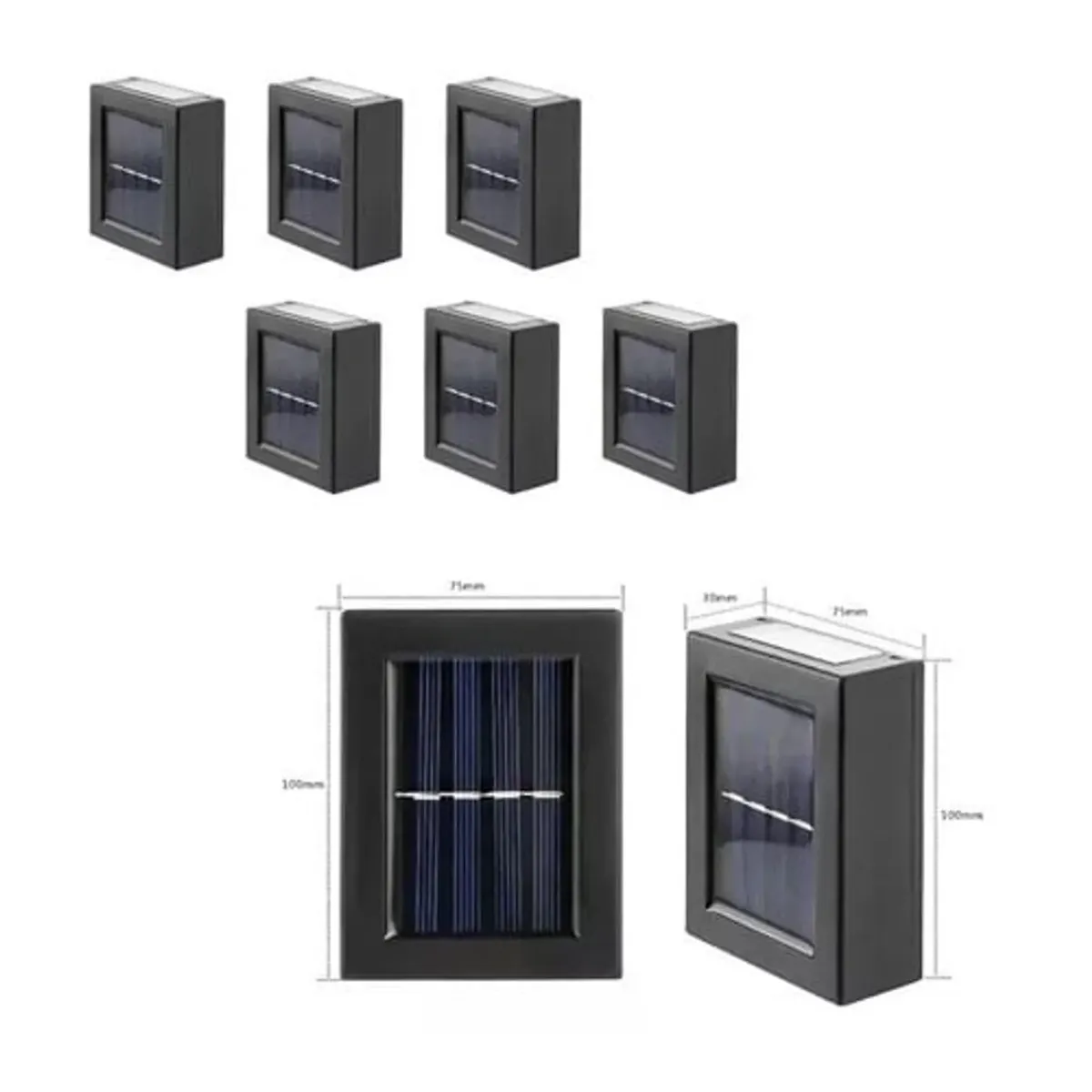 GENERICO - Pack 6 Foco Luz Aplique Solar Led Pared Exterior