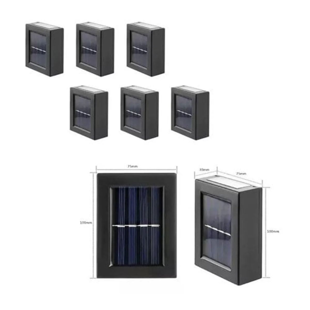 GENERICO - Pack 6 Focos Luz Aplique Solar Led Exterior