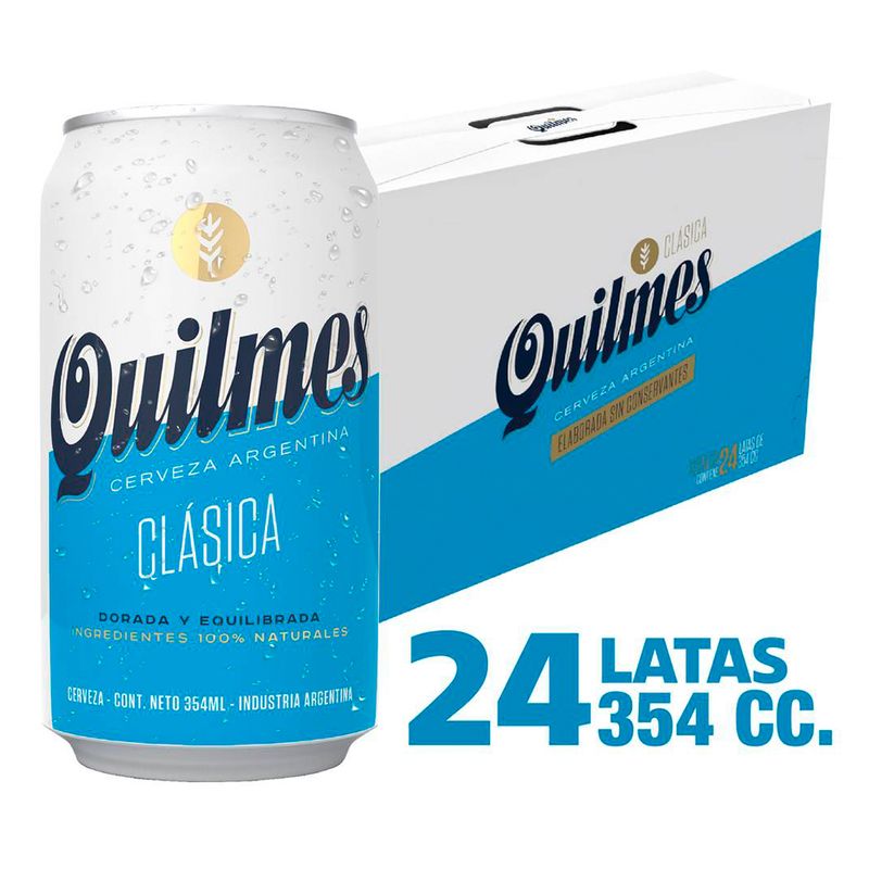 QUILMES - 24x Cerveza Quilmes Clásica Lata 354cc