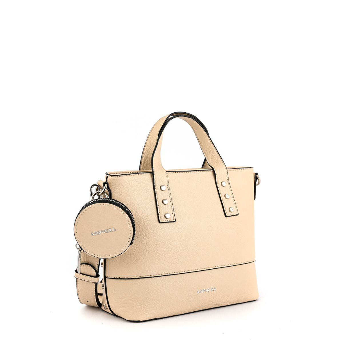 AMPHORA - Cartera bandolera meyer mediana blanco crudo