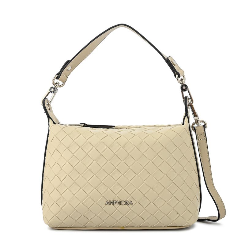 AMPHORA - Cartera corte oval pequeña bercy beige