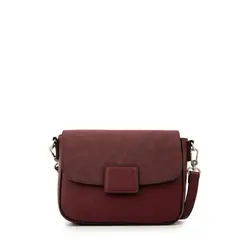 AMPHORA - Cartera bandolera con tapa osaka pequeña burdeo