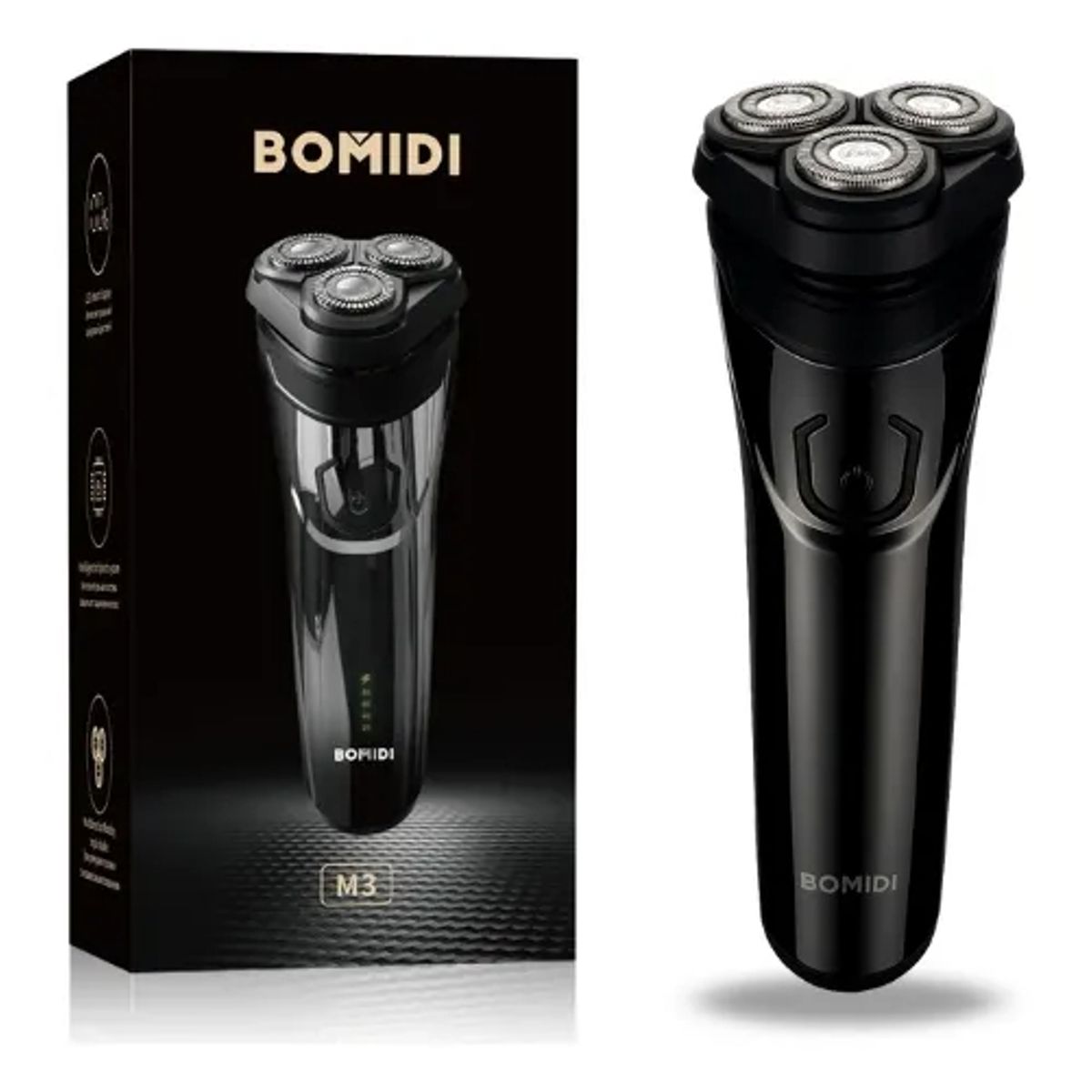 BOMIDI - Máquina Afeitadora Eléctrica Razuradora 3d Bomidi M3 Negro