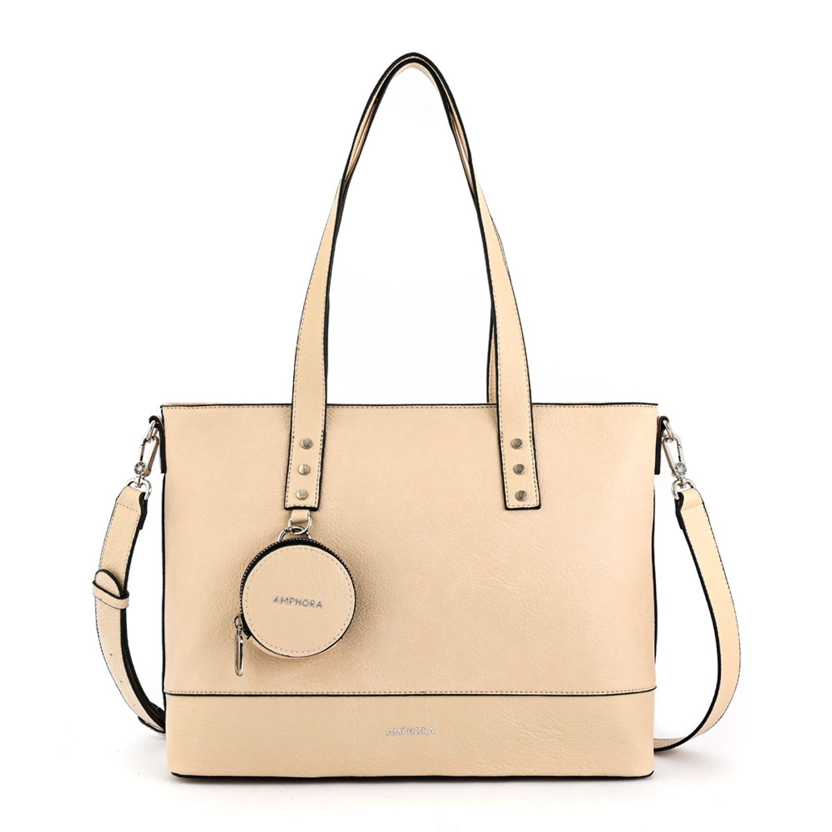 AMPHORA - Cartera tote porta notebook meyer grande blanco crudo