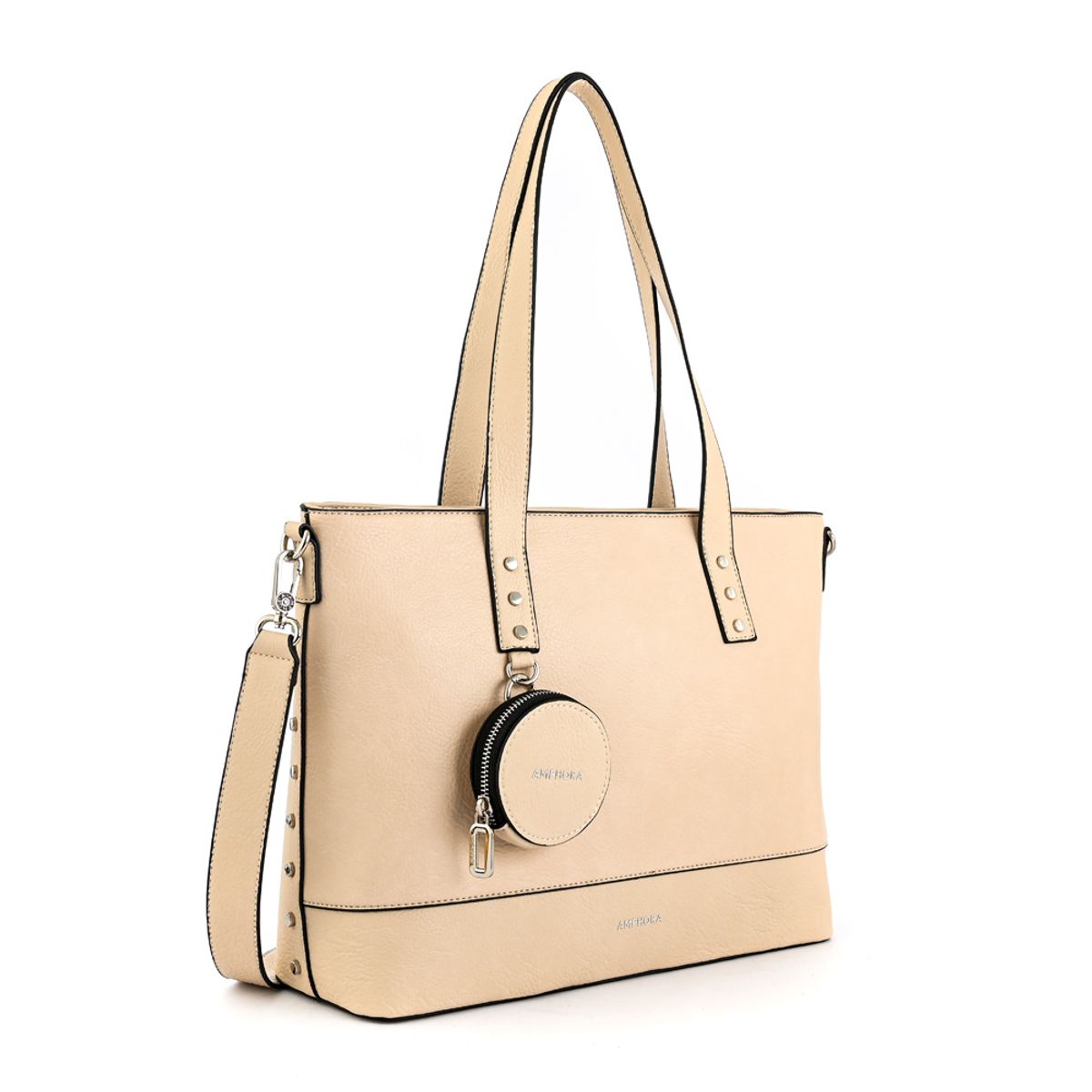 AMPHORA - Cartera tote porta notebook meyer grande blanco crudo