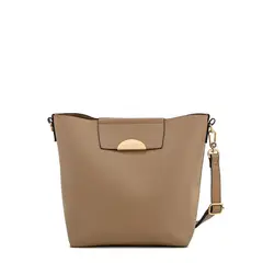 AMPHORA - Cartera bandolera naty mediana taupe