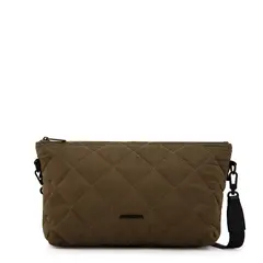 AMPHORA - Cartera bandolera panama mediana verde oliva