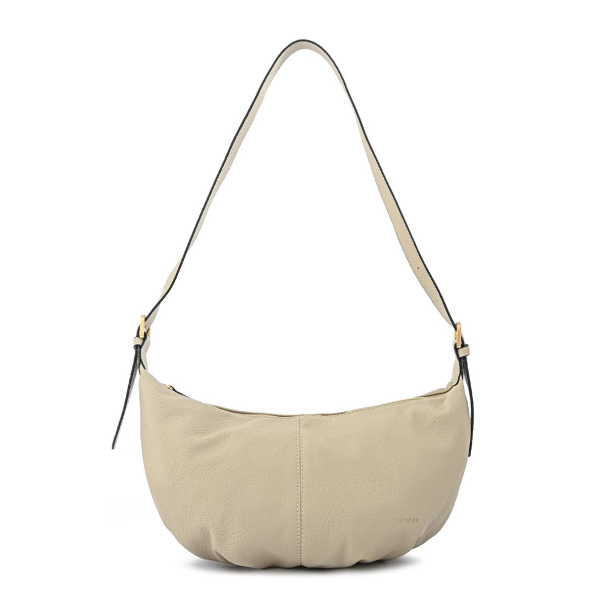 AMPHORA - Cartera corte oval blanche mediana beige