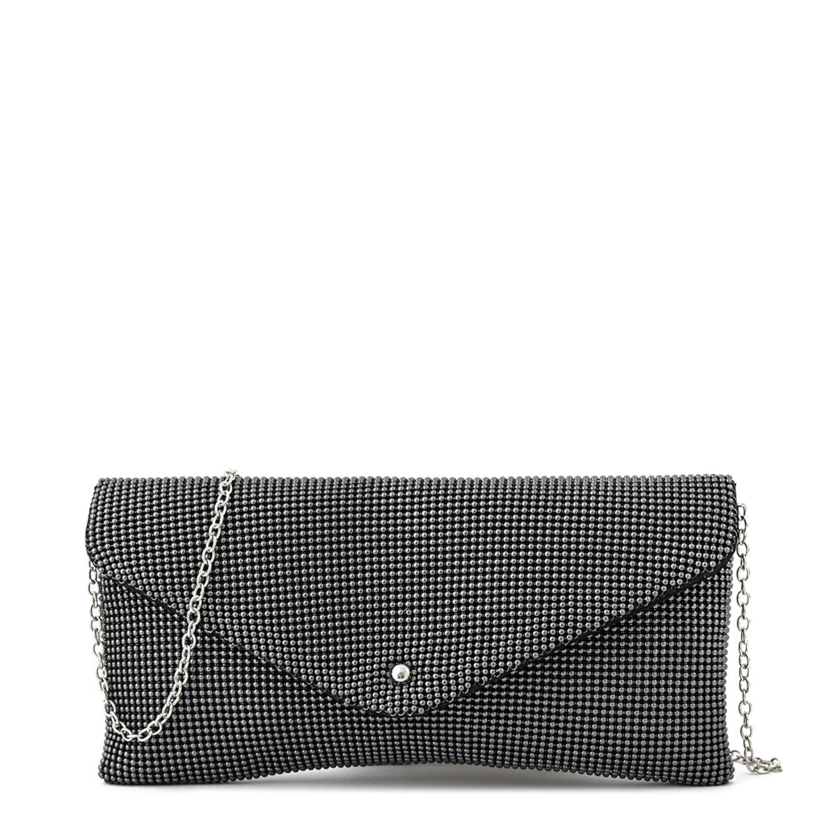 AMPHORA - Cartera fiesta con tapa smith pequeña plateado oscuro