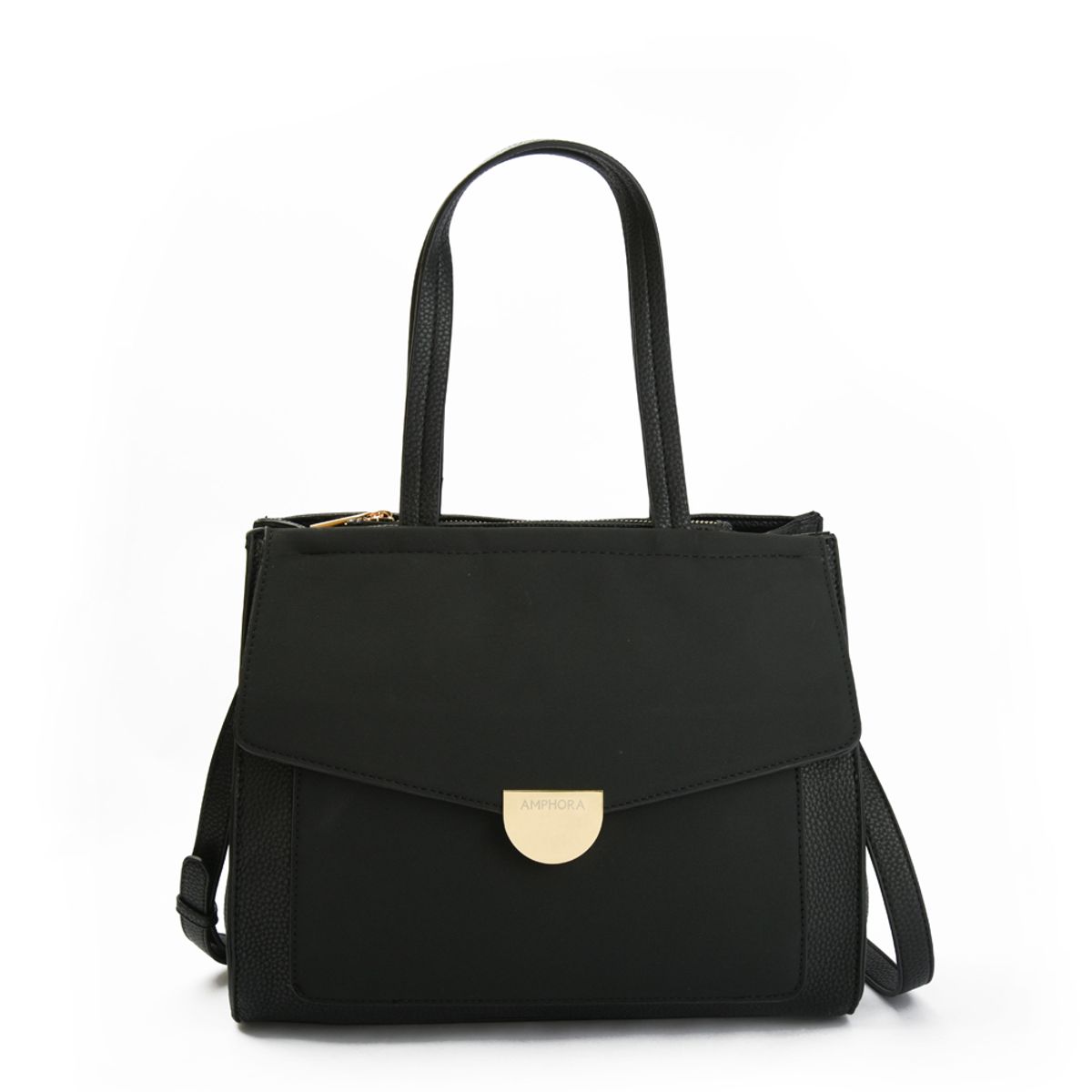 AMPHORA - Cartera tote tres divisiones noly negro