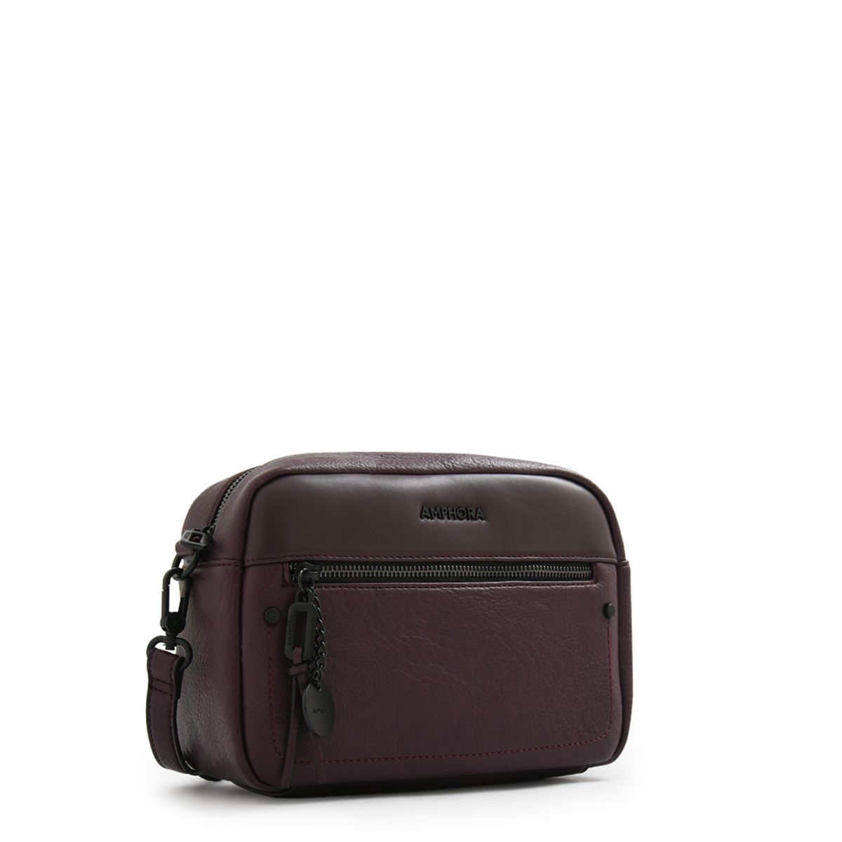 AMPHORA - Cartera bandolera paula mediana burdeo