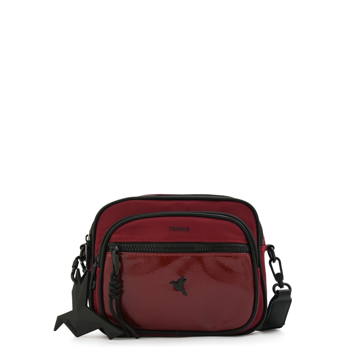 TRINUS - Cartera bandolera bandolera carina mediana burdeo