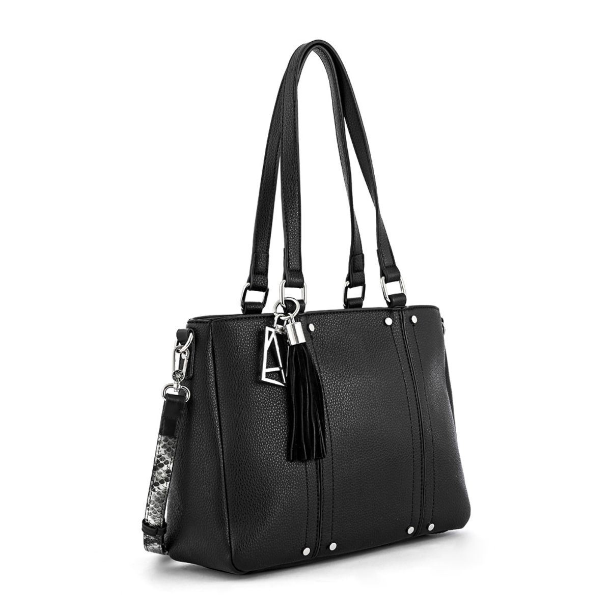 AMPHORA - Cartera tote tres divisiones leroy mediana negro