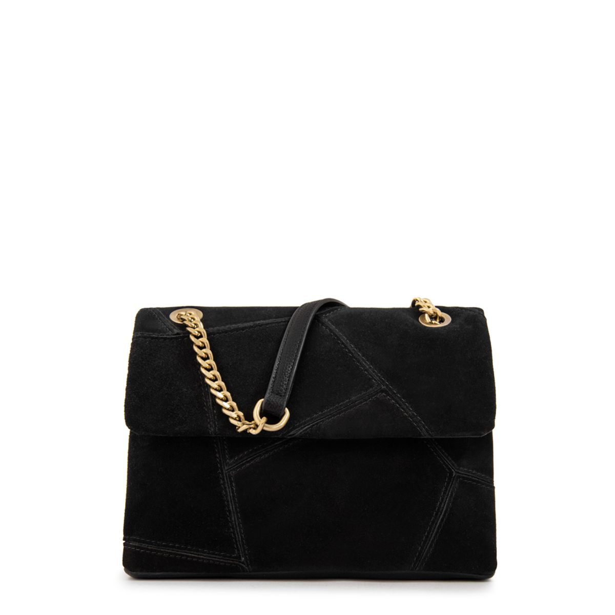 AMPHORA - Cartera bandolera con tapa joan pequeña negro