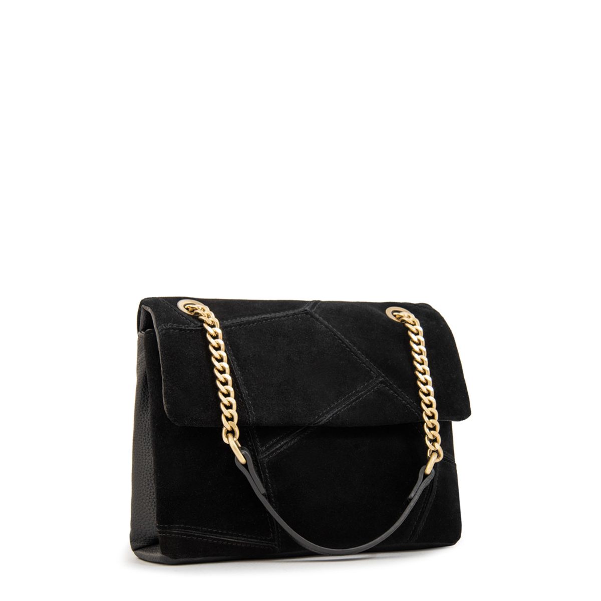 AMPHORA - Cartera bandolera con tapa joan pequeña negro