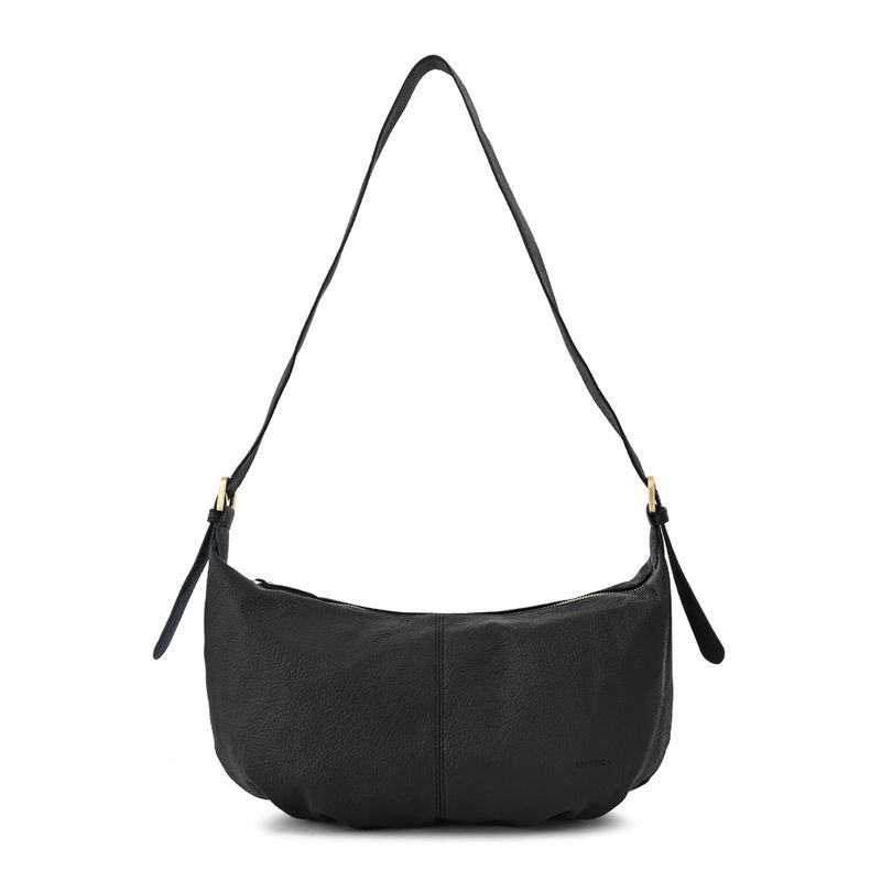 AMPHORA - Cartera corte oval mediana blanche negro