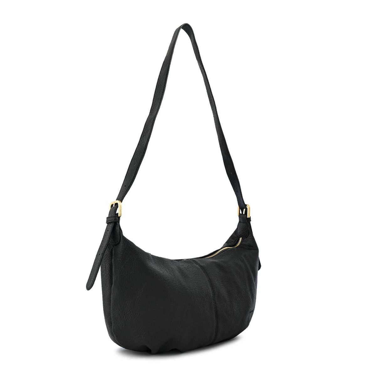 AMPHORA - Cartera corte oval blanche mediana negro