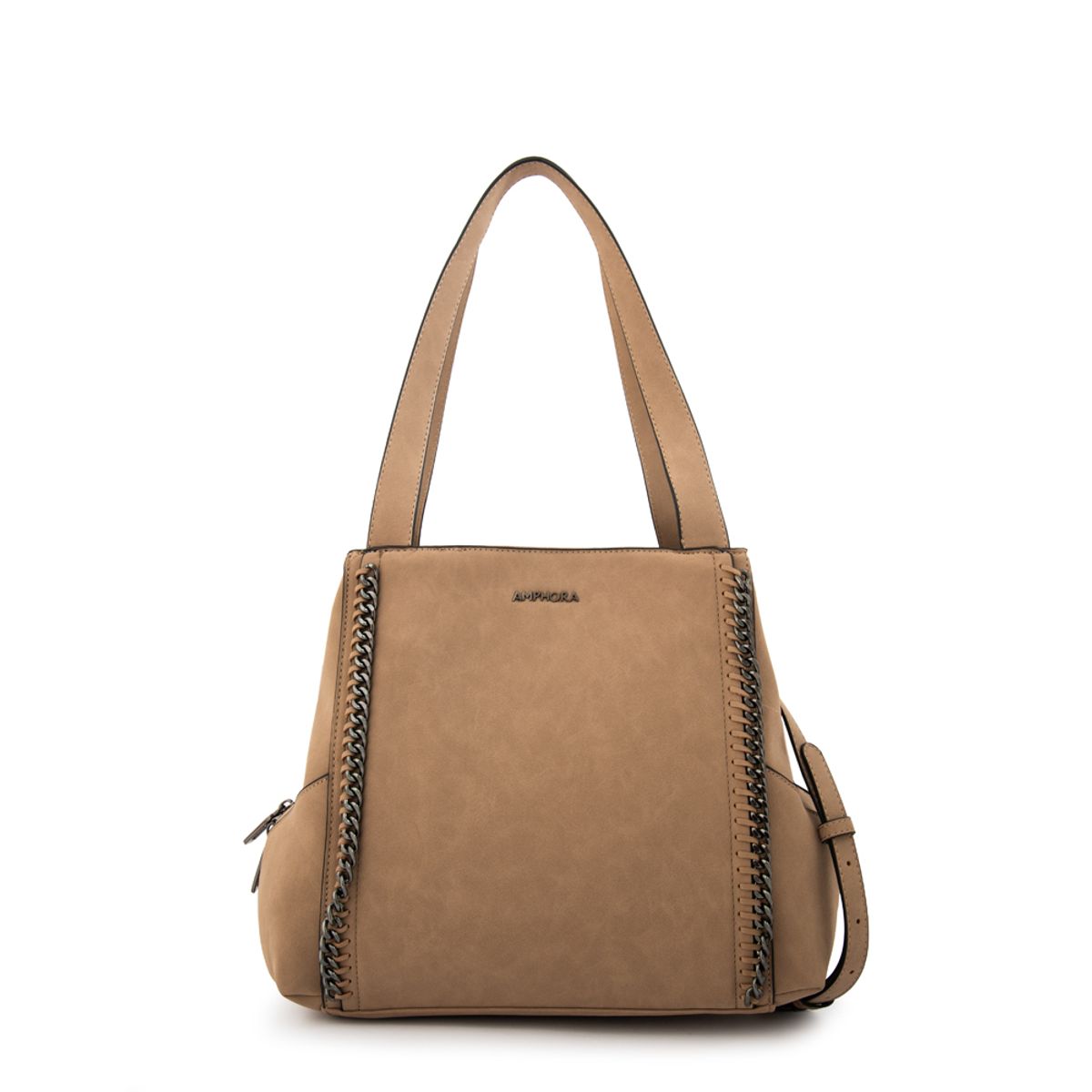 AMPHORA - Cartera tote tres divisiones maya grande taupe