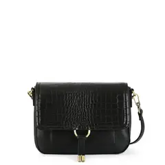 AMPHORA - Cartera bandolera con tapa lya pequeña negro especial